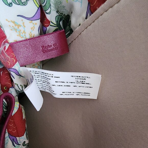 Woven Leather Backpack in Burgundy - Picture 15 of 15